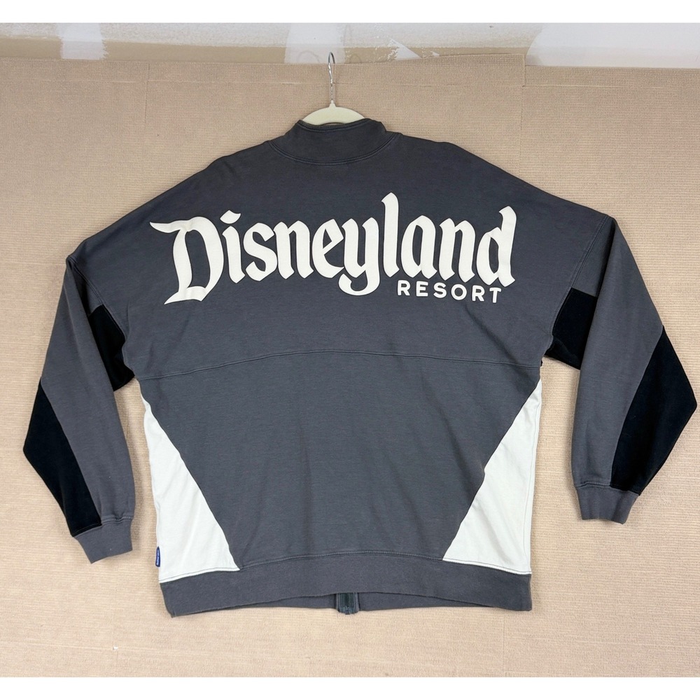 Disney Spirit Jersey Disneyland Resort Zip Up Jacket Grey Black Mens XL 0370
